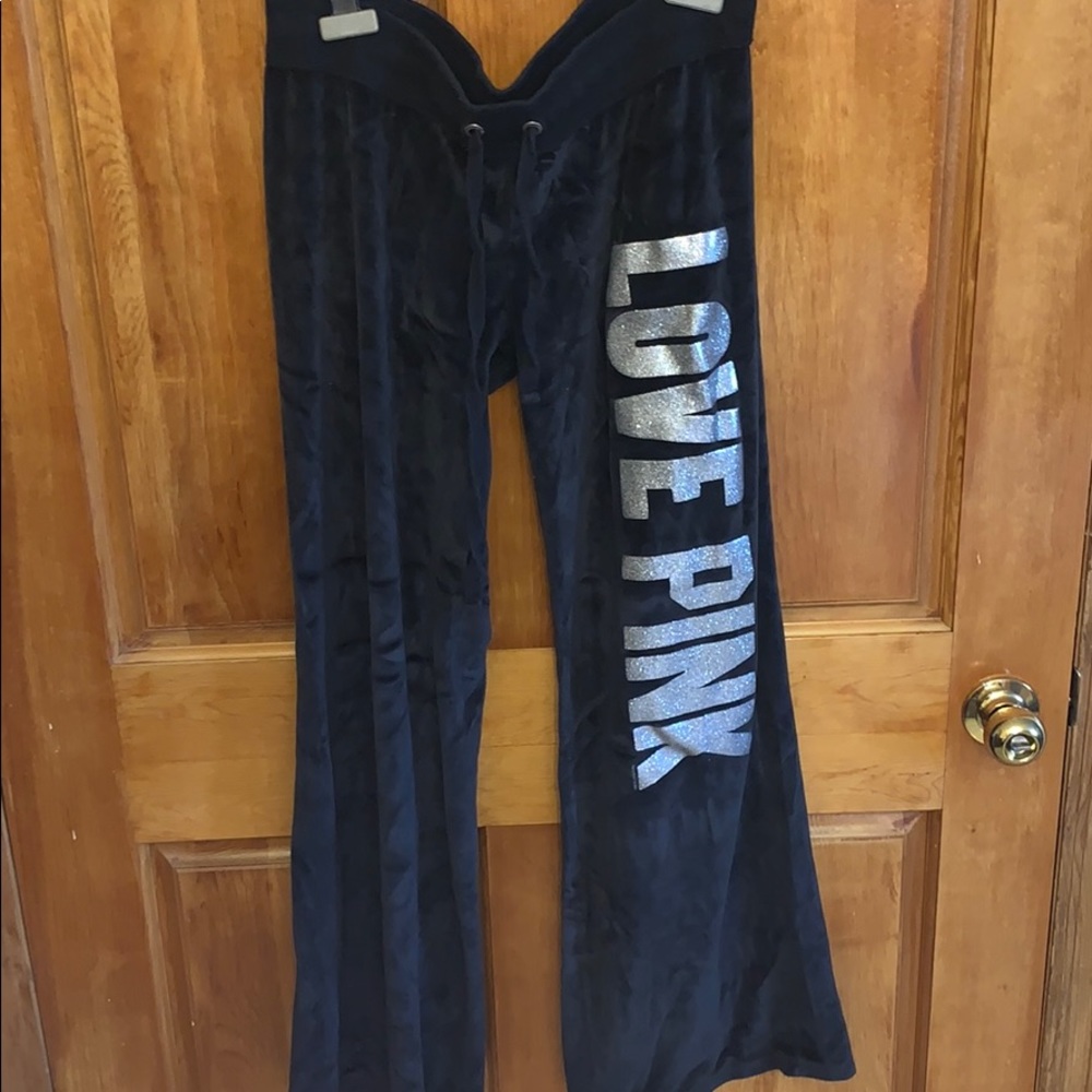 Velvet Black Pink Sweatpants
